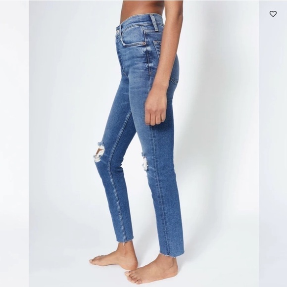 Re/done originals High Rise ankle crop Distressed Skinny Jeans size 26 NWT - Picture 4 of 9